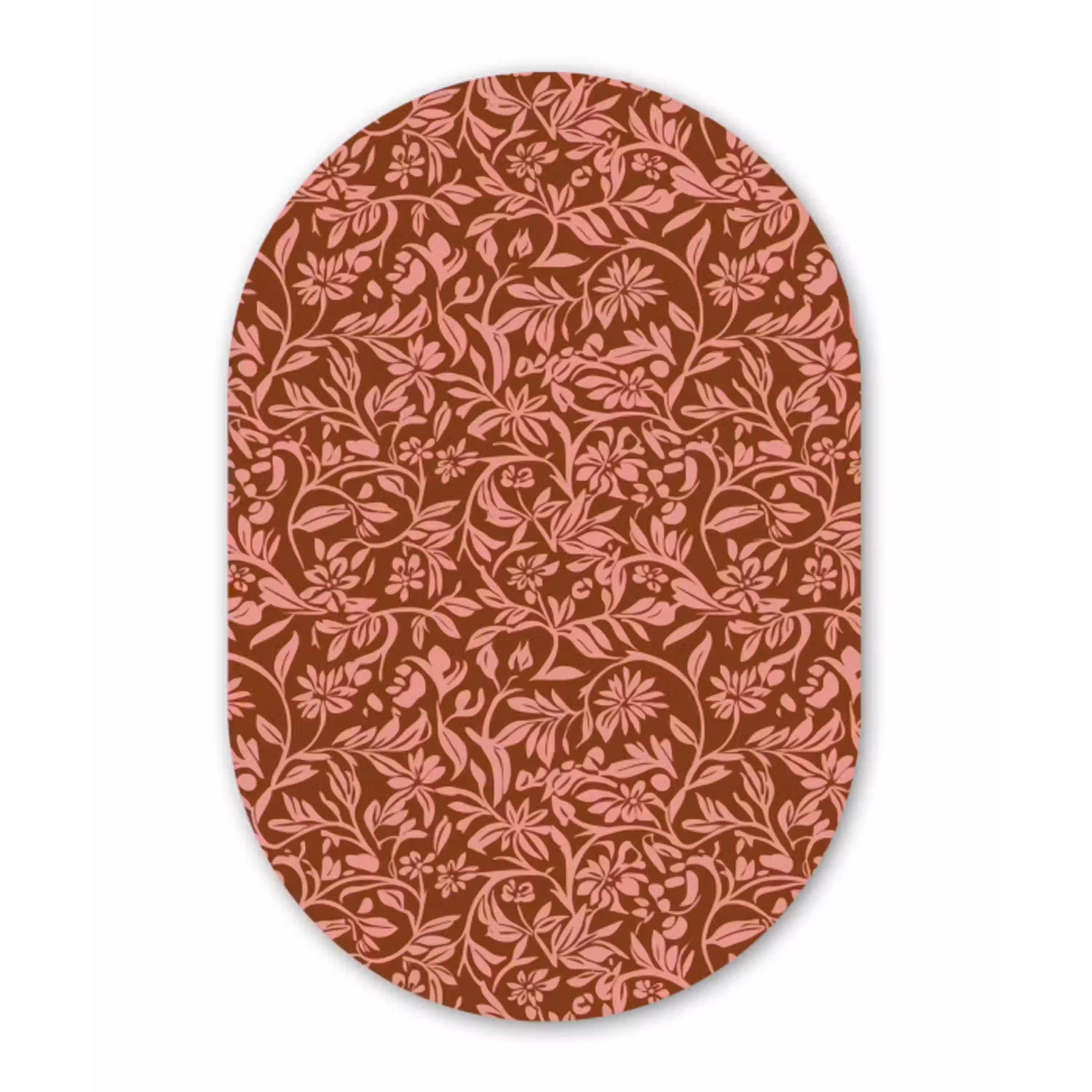 Bloemen - Print - Roze Wandcirkel Ovaal Aluminium middel 839 -3d