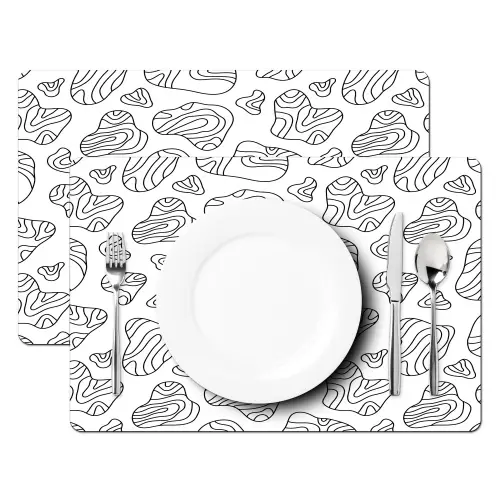 Organisch - Lijnen - Zwart Placemat vinyl groot 368 -zzsfeer2_Kitchenyeah-website