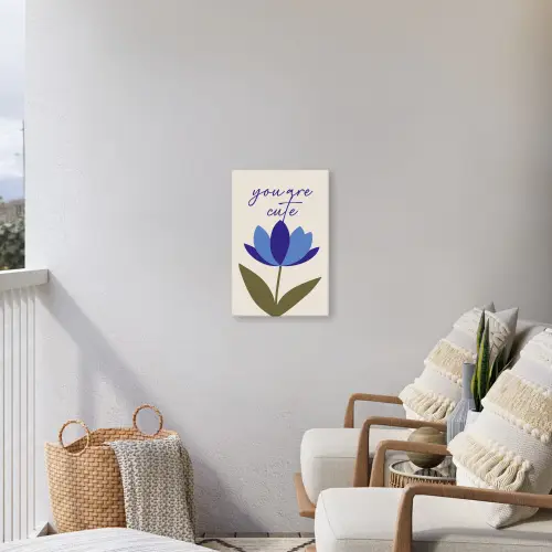 Korenbloem - Valentijn - Bloem - Blauw Tuinposter op houten frame 2 cm dik klein -sfeer1