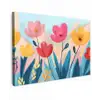 Illustratie - Bloemen - Kleurrijk Tuinposter op houten frame 2 cm dik klein -3d