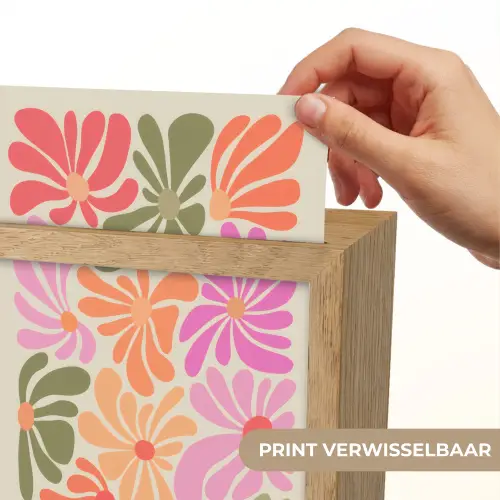 Bloemvormen - Retro - Kleurrijk Light Box met kabel (Wandlamp) klein -USP_websiteprintNL