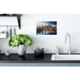 Zonsondergang Frankfurt - Stad - Skyline - Water Muursticker klein -keuken