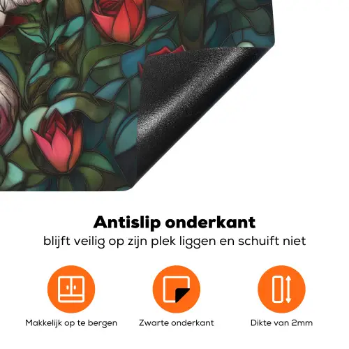 Vos - Mozaïek - Bos - Maan Inductie beschermer vinyl 3mm klein -zzzzzzz-td-onderkant