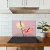 Bloemen - Anthuriums - Geel - Roze keuken achterwand spatscherm klein -sfeer2