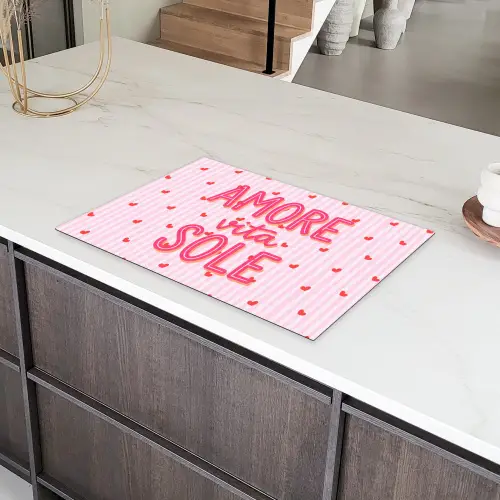 Amore vita sole - Roze - Hartjes Inductie beschermer vinyl 3mm klein -sfeer8