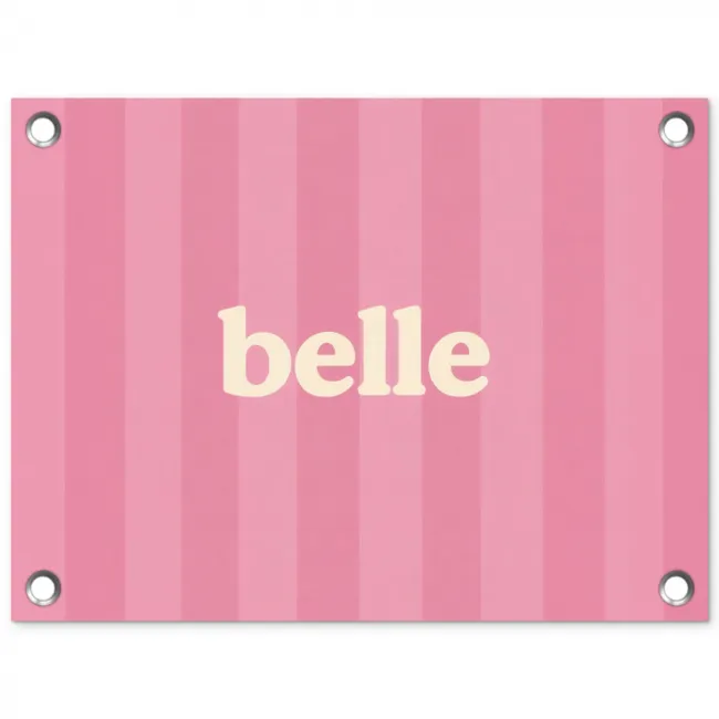 Roze - Gestreept - Belle tuinposter los doek klein -3d