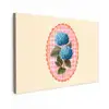 Bloemen - Blauw - Lijst - Bladeren Tuinposter op houten frame 2 cm dik klein -3d