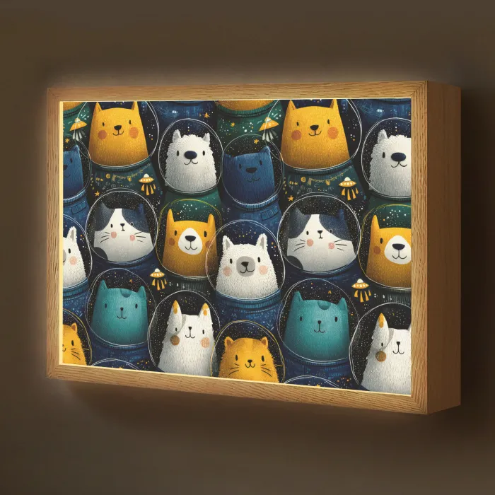 Dieren - Ruimtepakken - Sterren Light Box met batterij (Wandlamp kind) middel -z3d_website