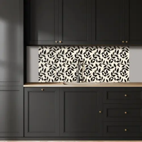 Elegant - Patroon - Zwart - Beige keuken achterwand 2 middel 871 -sfeer1