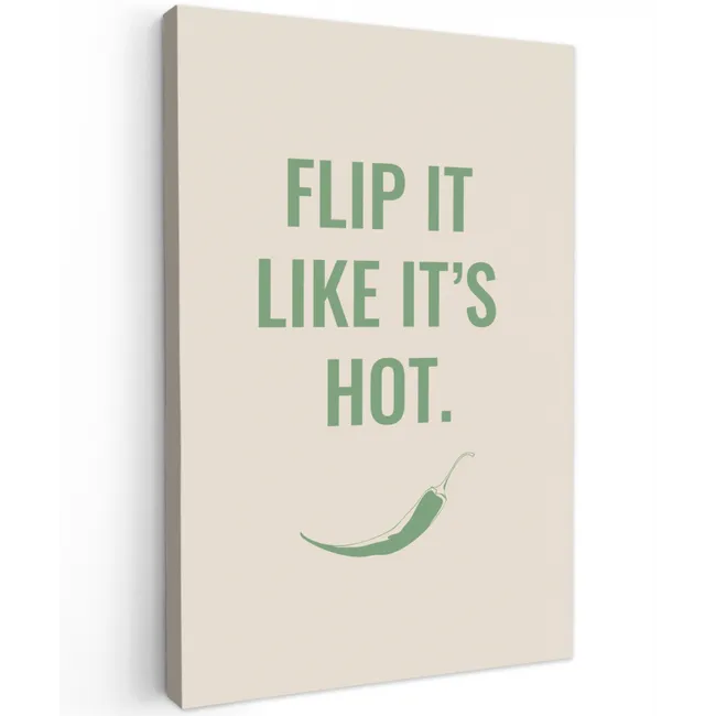 Groen - Quote - Zomer - Chilipeper Tuinposter op houten frame 2 cm dik klein -3d