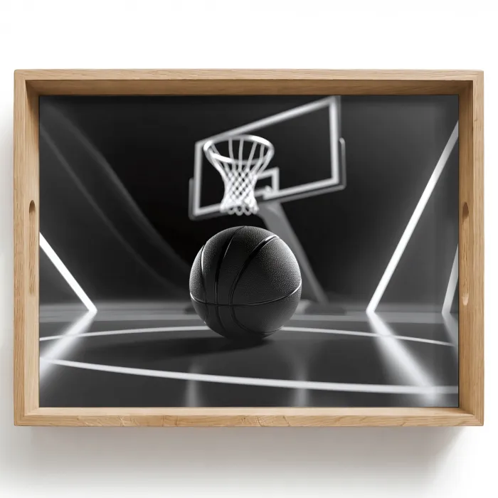 Basketbal - Basketbalveld - Lichtlijnen Dienblad Rechthoek middel -z3d_shopping