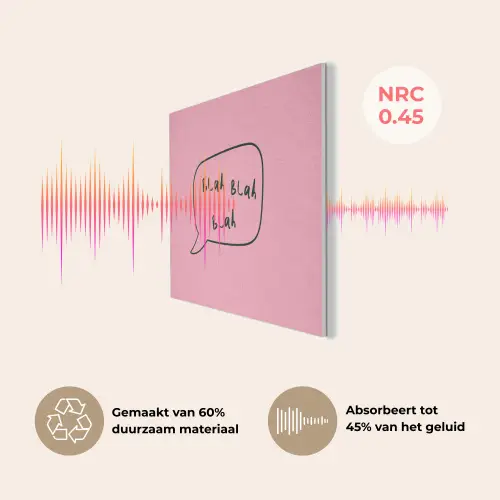 Tekstwolkje - BLAH BLAH BLAH - Roze PET vilt klein -USP_NL