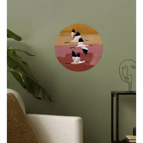 Vogels - Snavel - Abstract Wandcirkel behangsticker klein -sfeer2
