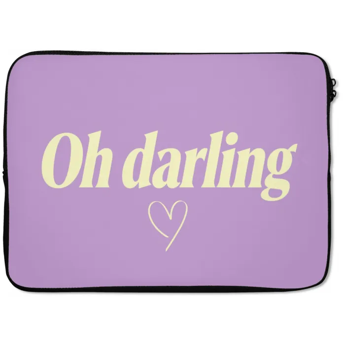 Oh darling - Hart - Paars laptophoes neopreen klein -zkaufland3dotto