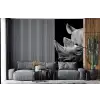 Dieren - Neushoorn - Zwart - Wit - Portret fotobehang vinyl groot -bank
