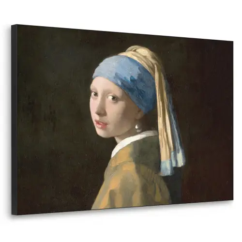 Meisje met de parel - Schilderij - Oude meesters - Vermeer Textielframe - compleet frame klein -3d