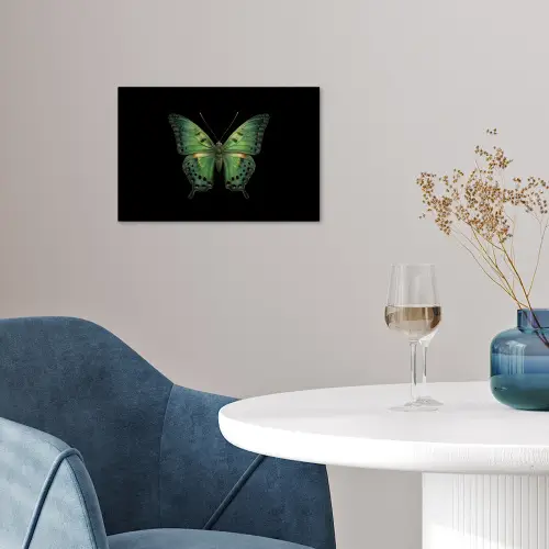 Vlinder - Groen - Diepte poster papier klein -sfeer3