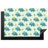 Triceratop - Blauw - Stippen - Boompjes Inductie beschermer vinyl 3mm klein -3d