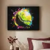 Graffiti - Sport - Tennis - Padel - Bal Textielframe zwart klein -sfeer1