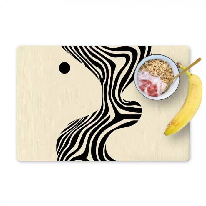 Beige - Lijnen - Golvend -  Abstract Placemat vinyl groot -zzzproduct_Kitchenyeah-website