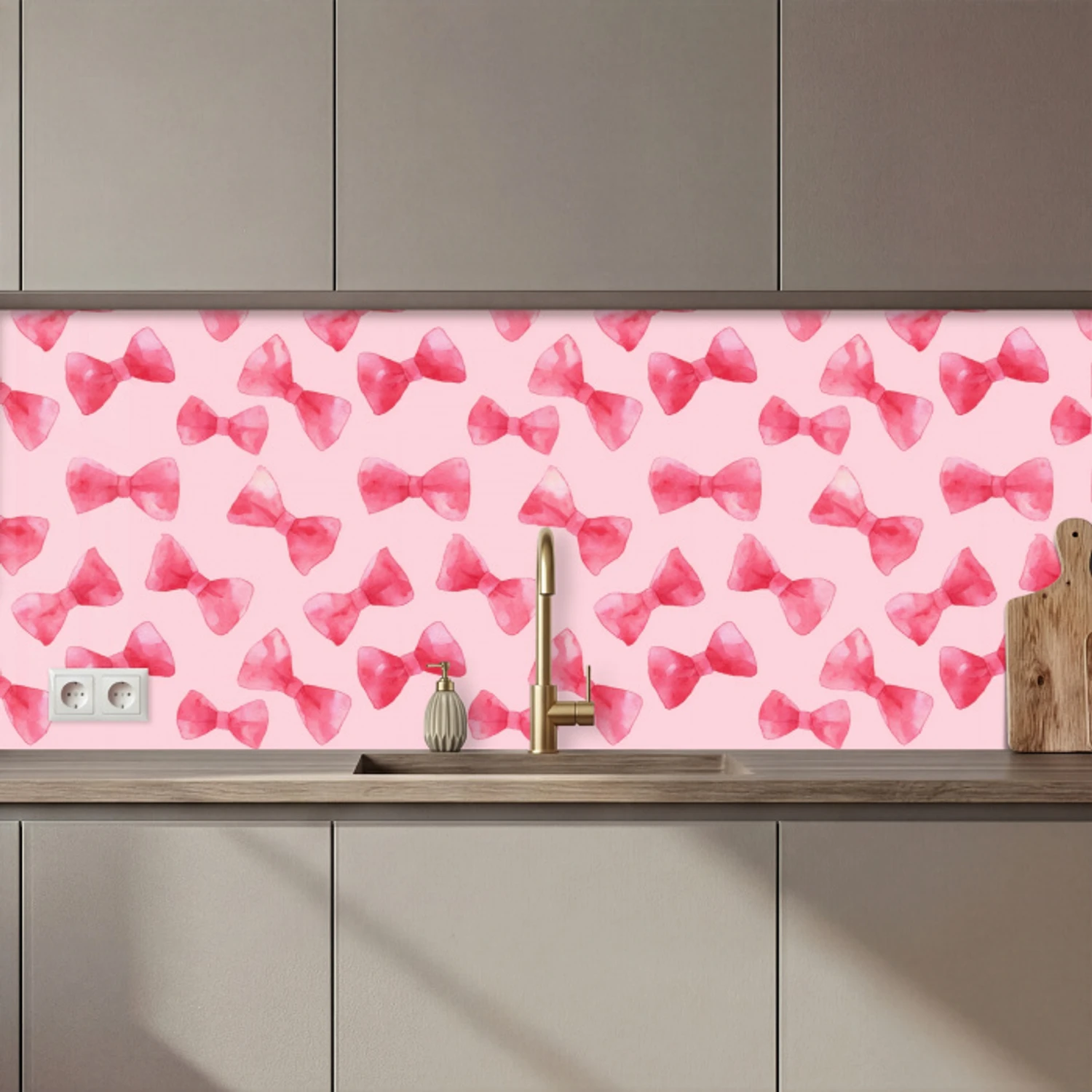 Strikken - Aquarel - Roze keuken achterwand 2 middel 871 zz_3dshopping