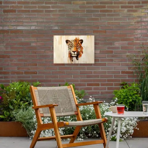 Luipaard - Symmetrisch - Strepen Tuinposter op houten frame 2 cm dik klein -sfeer3