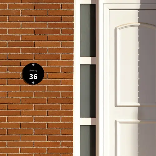 Effen - Zwart - Klassiek Naambord Rond klein -sfeer3-rond-XS