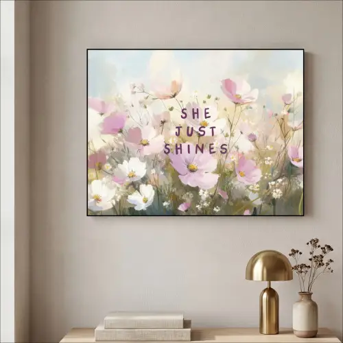 Quote - Bloemen - Schilderachtig Textielframe zwart klein -sfeer2