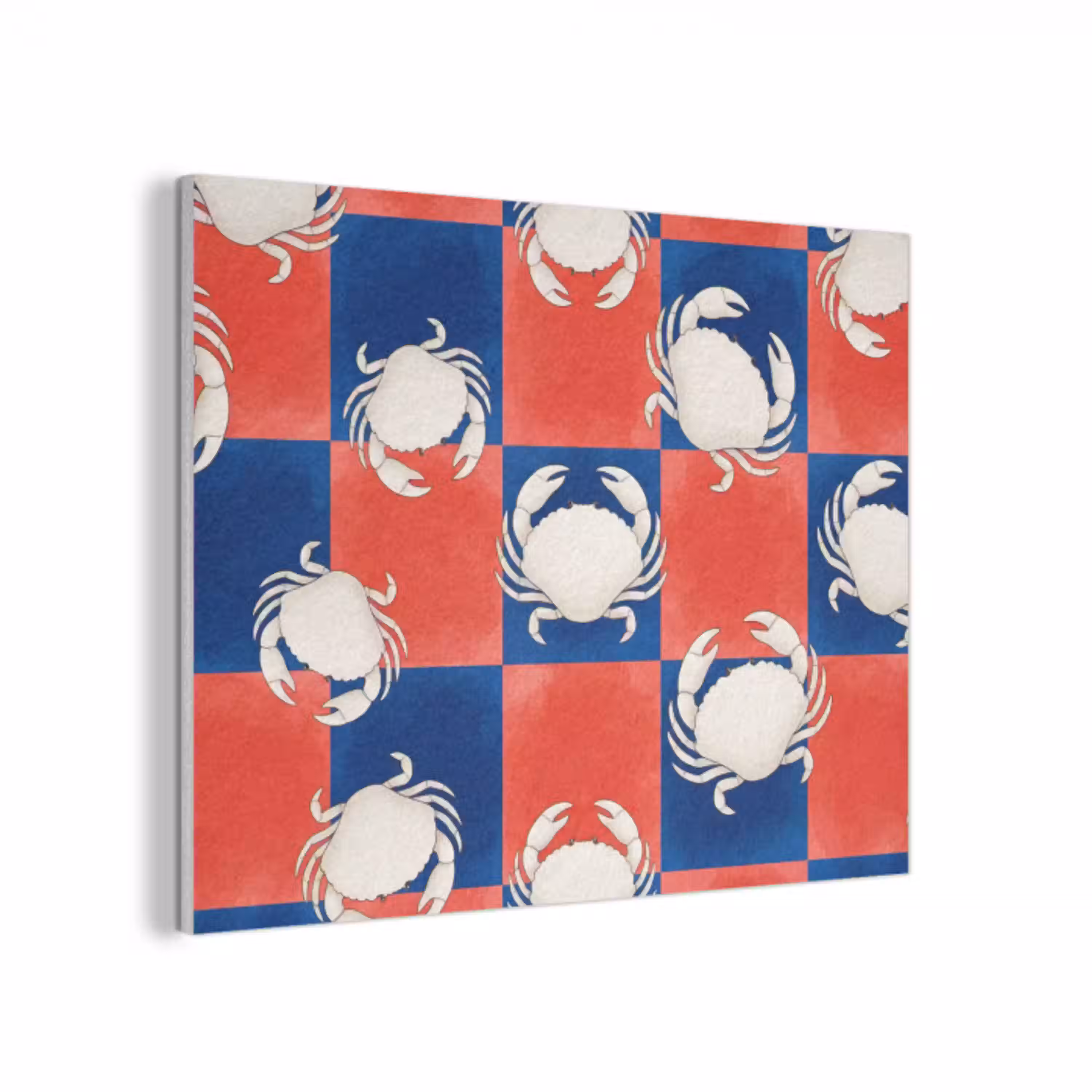 Patroon - Zeeleven - Rood - Blauw - Abstract PET vilt klein -3d