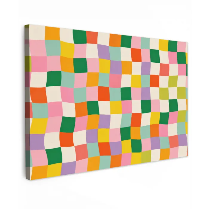 Vierkanten - Kleurrijk - Golvend canvas 2cm klein -z3d