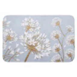 Illustratie - Bloemen - Blauw Badmat klein -3d