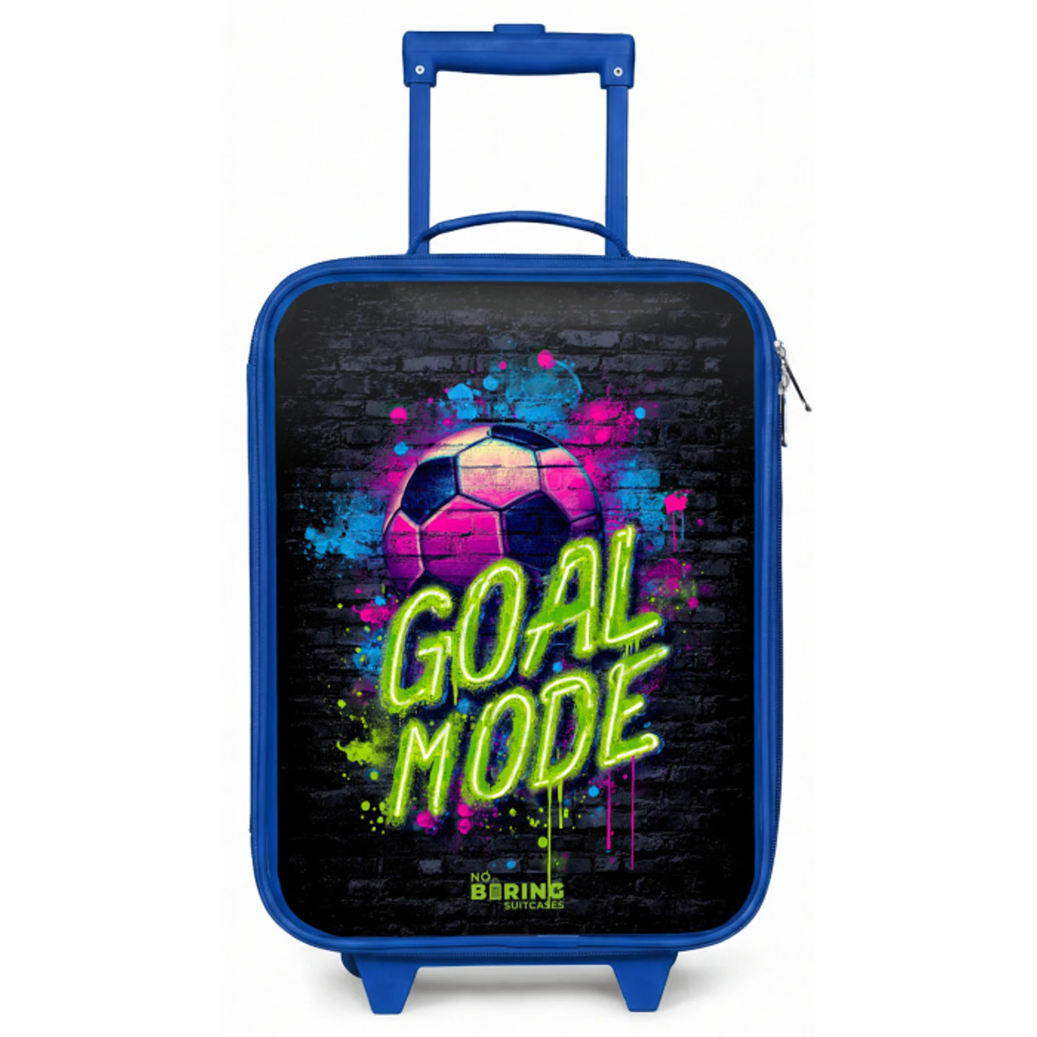 Neon - Graffiti - Voetbal - Kleurrijk Kinderkoffer - Blauw klein -zz3dotto
