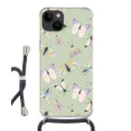 Vlinders - Insecten - Groen - Kleurrijk Crossbody Case iPhone 14 middel -3d