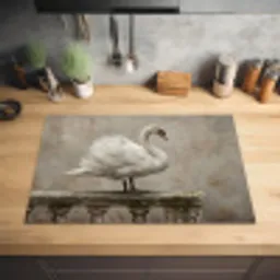 Zwaan - Elegant - Dieren - Wit Inductie beschermer vinyl 3mm klein -sfeer5
