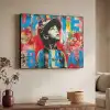 Graffiti - Jongen - Street art - Kleuren Textielframe zwart klein -sfeer3
