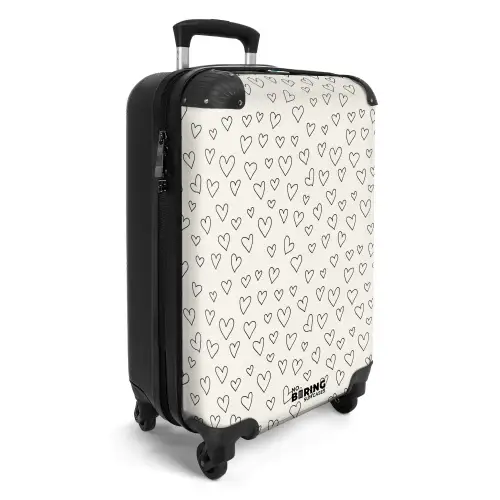 Valentijn hartenregen patroon zwart NBS - Handbagage koffer - Kinderen Unisex middel -productfoto_3d