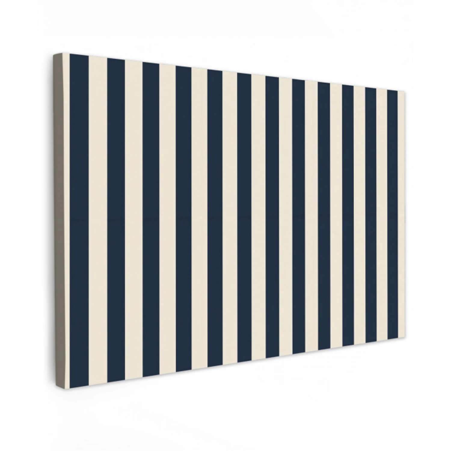 Verticale strepen - Blauw - Crème canvas 2cm klein 34 -z3d