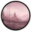 Landschap - Mistig - Roze Fotolijst rond zonder passe partout klein -3d