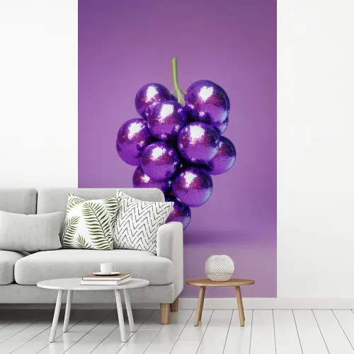 Druif - Disco - Glitter - Paars fotobehang vinyl groot -woonkamer