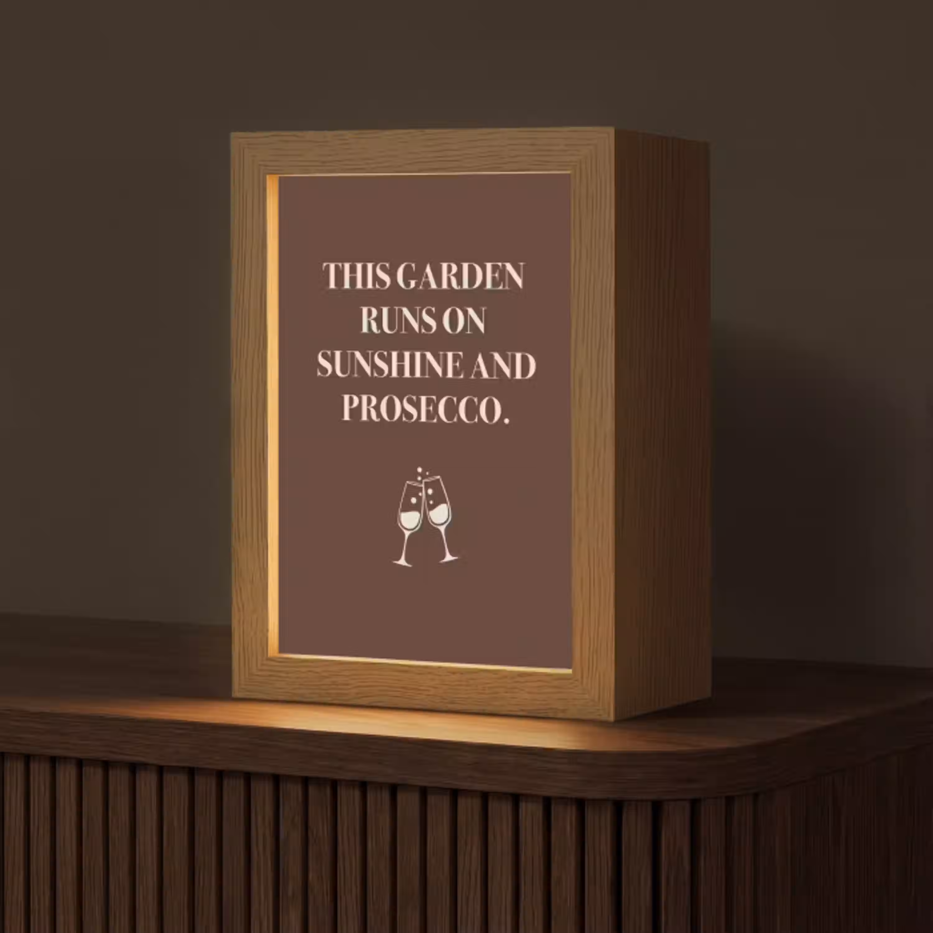 Bruin - Zomer - Quote - Drinken Light Box met kabel (Tafellamp) klein -z3d_website