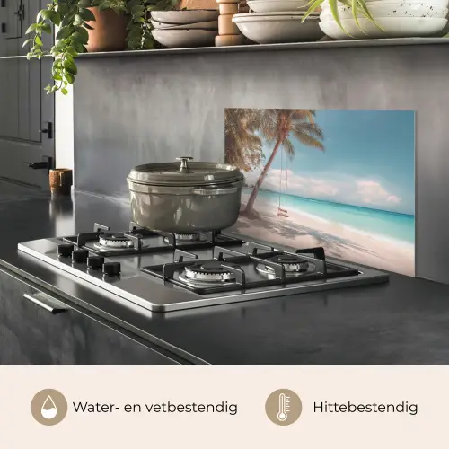 Palmboom - Schommel - Strand - Lucht keuken achterwand spatscherm klein -usp_NL