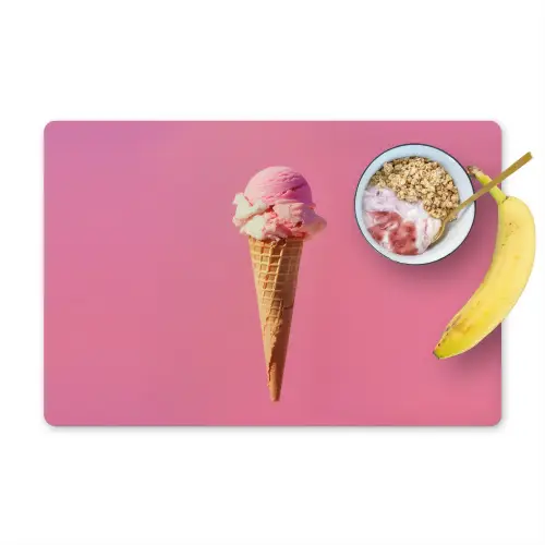 Hoorntje - Schepijs - Roze Placemat vinyl groot -zzzproduct_Kitchenyeah-website
