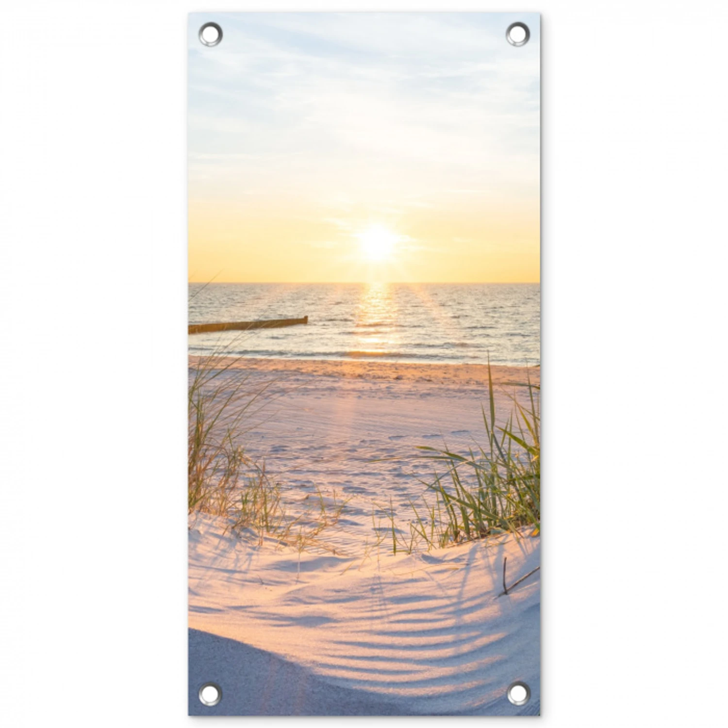 Zonsondergang op het Strand tuinposter los doek klein -3d
