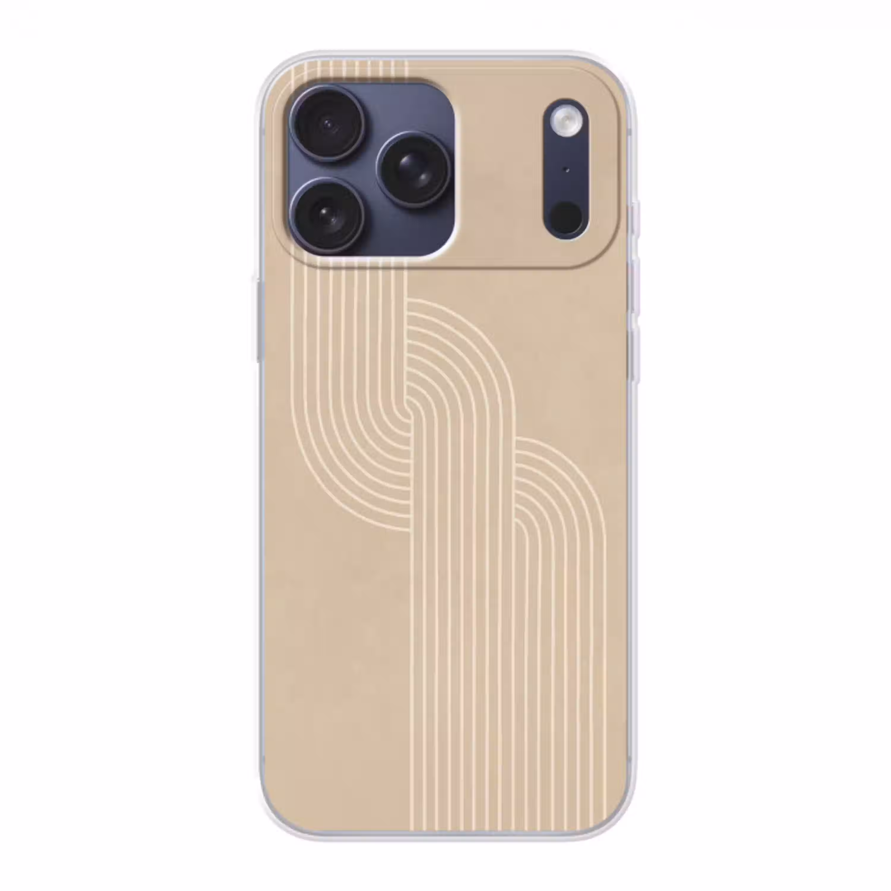 Parallelle lijnen - Lichte textuur - Beige Telefoonhoesje iPhone 17 Pro Max klein -3d