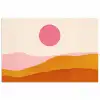 Zon - Heuvels - Abstract - Roze poster papier klein -3d
