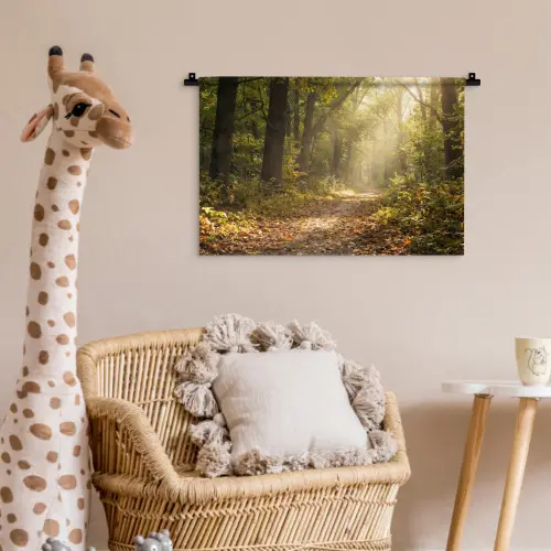 Zonlicht - Bospad - Bomen Wandkleed katoen klein -wsfeer5_kind