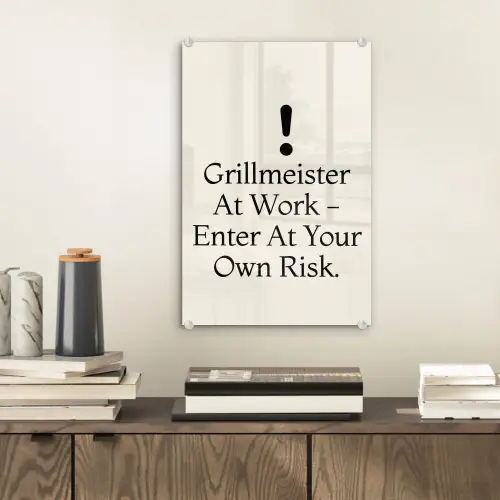 Grill - Uitroepteken - Zwart - Tekst plexiglas 5mm klein -sfeer1