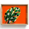 Blad - Oranje - Stippen - Kleurrijk Dienblad Rechthoek middel -z3d_shopping