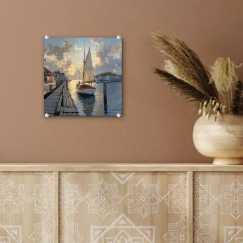 Zeilboot - Zon - Pier - Hout plexiglas 5mm klein -sfeer5