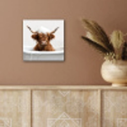 Schotse Hooglander - Bad - Koe - Dieren - Schuim aluminium wit klein -sfeer4